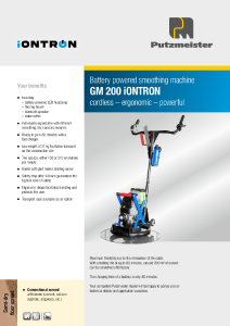 Battery Powered Smoothing GM 200 iONTRON Brochure EN